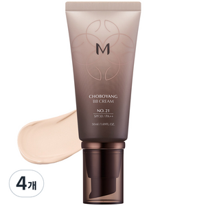 미샤 M 초보양 비비크림 SPF30 PA++ 50ml, 21호 화사한베이지, 4개