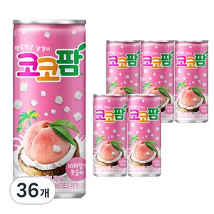 코코팜 해태음료 피치핑크 복숭아, 240ml, 36개