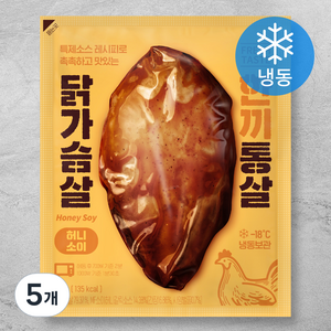 한끼통살 닭가슴살 허니소이 (냉동), 100g, 5개