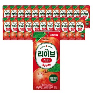 서울우유 리이브 사과 주스, 190ml, 24개