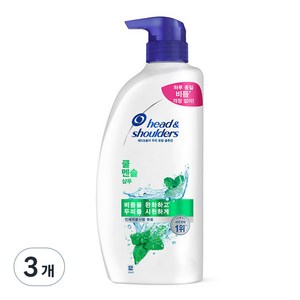 헤드앤숄더 쿨 멘솔 샴푸 멘솔향, 850ml, 3개