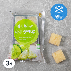 유기가공식품 인증 웰팜넷 유기농 다진양배추 (냉동), 100g, 3개