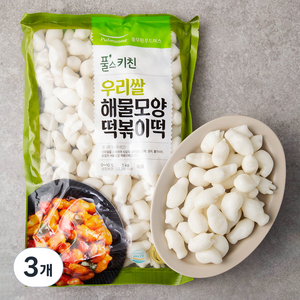 풀무원 풀스키친 우리쌀 해물모양 떡볶이떡, 1kg, 3개