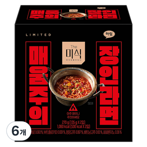 더미식 매움주의 장인라면 135g, 6개