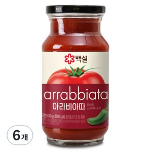 백설 아라비아따 토마토 스파게티 소스, 610g, 6개