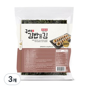 대천김 구이김밥용김 D401, 250g, 3개