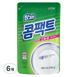 참그린 콤팩트 주방세제 리필형, 500g, 6개