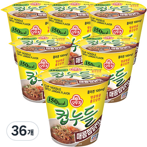 오뚜기 컵누들 매콤찜닭맛 45.5g, 36개