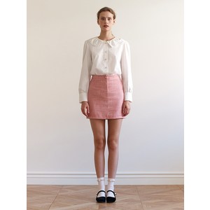 로라로라 SET UP TWEED BUTTON SKIRT