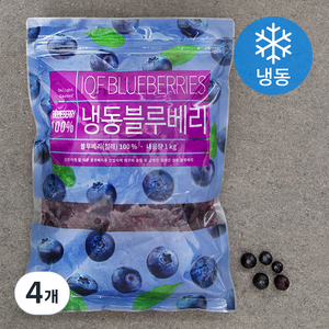 딜라잇가든 냉동 블루베리 (냉동), 1kg, 4개