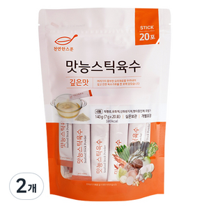 천연한스푼 석하 깊은맛 맛능 스틱 육수 20p, 140g, 2개