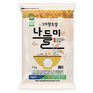 농협 강화섬쌀 나들미, 특등급, 4kg, 1개