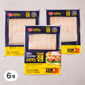 하림 바로먹는 챔 3개입, 180g, 6개