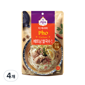 티아시아키친 베트남 쌀국수 소스 진한 차돌, 90g, 4개