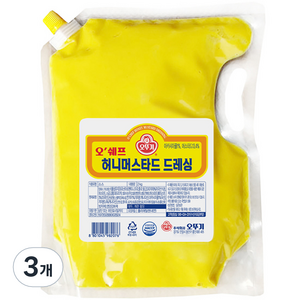 오뚜기 오쉐프 허니머스터드 드레싱, 2kg, 3개