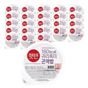 햇반 귀리흑미곤약밥, 150g, 24개