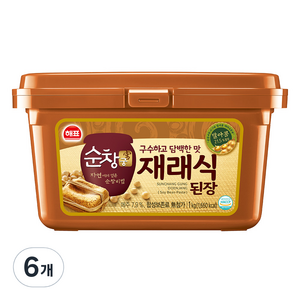 순창궁 재래식 된장, 1kg, 6개