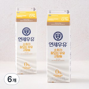 연세우유 소화가 잘되는 우유 락토프리 고칼슘, 900ml, 6개