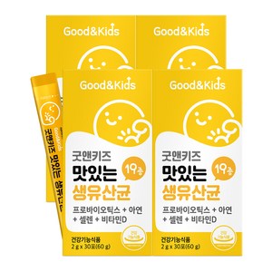 굿앤키즈 맛있는 생유산균, 60g, 4개