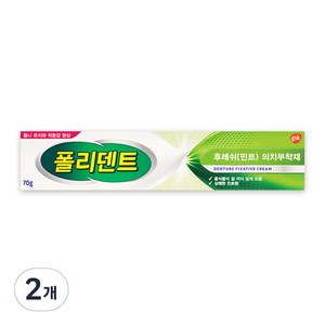 폴리덴트 후레쉬 민트 의치 부착재 70g, 1개입, 2개