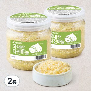 국내산 다진마늘 용기 900g, 2통