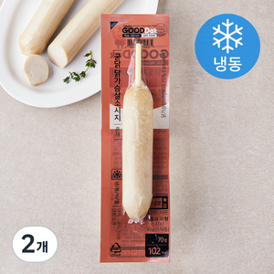 굳닭 닭가슴살 소시지바 훈제 (냉동), 70g, 2개