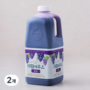 서울우유 아침에주스 포도, 1.8L, 2개