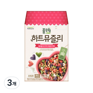 풀무원 하트뮤즐리 통곡물 앤 3가지 과일과 야채 시리얼, 320g, 3개