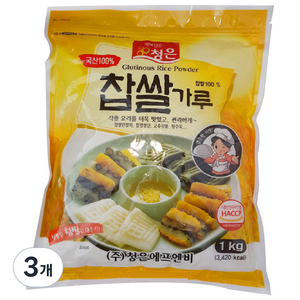 청은에프엔비 찹쌀가루, 1kg, 3개