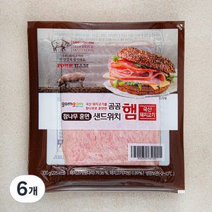 곰곰 참나무 훈연 샌드위치햄, 100g, 6개