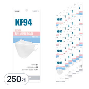 와이엠 황사보건용 마스크 대형 KF94, 1개입, 250개, 화이트