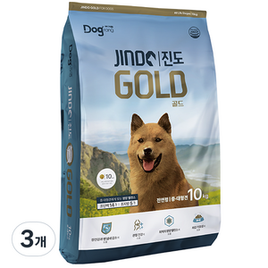 도그랑 생후 3개월 이후 진도골드 건식사료, 10kg, 3개