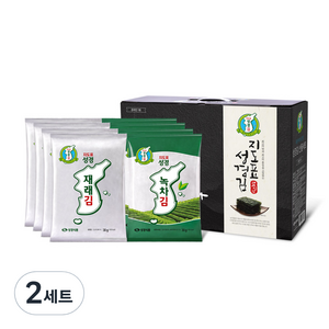 지도표성경 재래식 전장김 30g x 4p + 녹차 전장김 30g x 4p 세트, 2세트