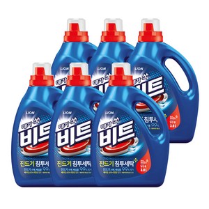 비트 진드기 침투세탁 일반용 액상세제 본품, 3L, 6개