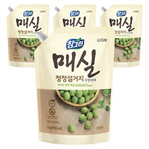 참그린 매실 청정 설거지 세제 리필, 1kg, 4개