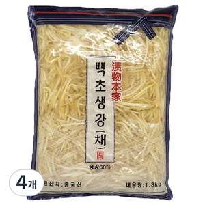 토호식품 백초생강 채, 1.3kg, 4개