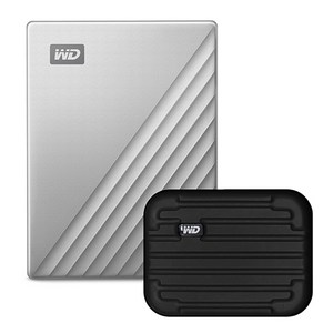 WD My Passpot Ulta Type C 휴대용 외장하드 + 파우치, 1TB, 실버