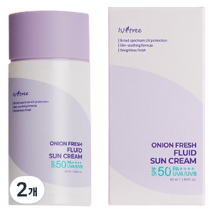 이즈앤트리 어니언 프레쉬 플루이드 선 크림 SPF50+ PA++++, 50ml, 2개