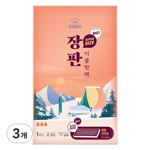 정말싫다 추위 장판 이불핫팩 1400g, 3개