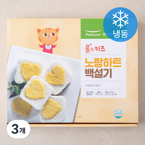 풀무원 풀스키즈 노랑하트 백설기 (냉동), 400g, 3개