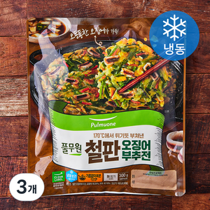 풀무원 철판 오징어부추전 (냉동), 300g, 3개