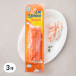 대림선 크라비아스틱 버터갈릭 맛살, 60g, 3개