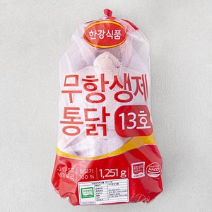 한강식품 무항생제 인증 통닭 13호, 1251g, 1개