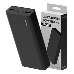 일리온 울트라부스트 고속충전 대용량 보조배터리 20000mAh, 블랙, SPE-PA20CPQ