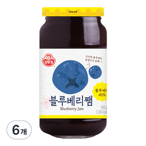 오뚜기 블루베리쨈, 500g, 6개