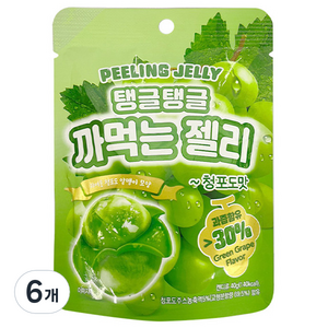 광동홍청 탱글탱글 까먹는 젤리 청포도맛, 40g, 6개