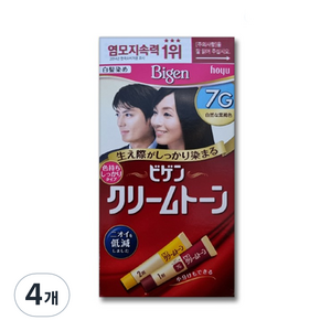 비겐 크림톤 염색제 40g, 7G자연흑갈색, 4개