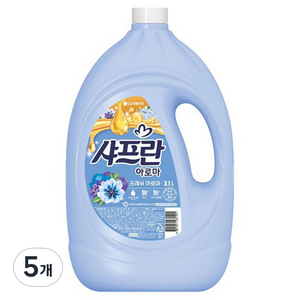 샤프란 아로마 섬유유연제 프레쉬 아로마 본품, 3.1L, 5개