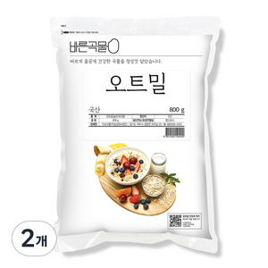 바른곡물 국산 오트밀 800g, 2개