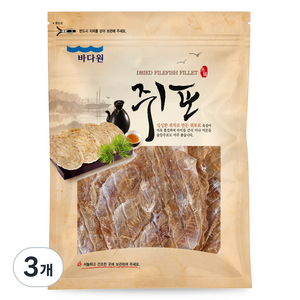 바다원 쫄깃쫄깃 대왕 쥐포, 500g, 3개